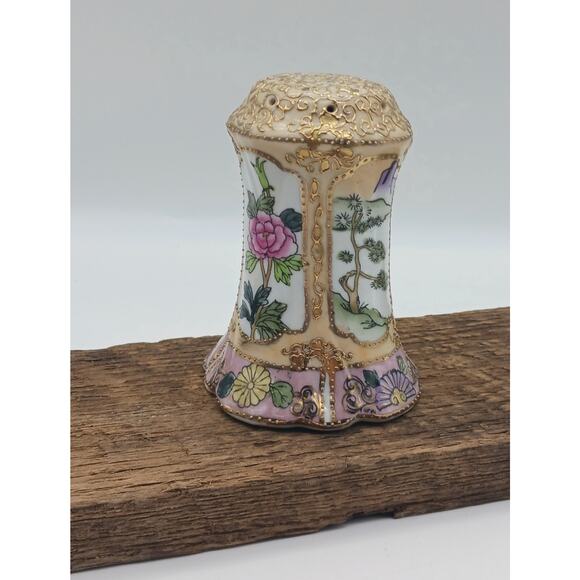 Antique Hand Painted Nippon Hat Pin Holder Japanese Gold Moriage Ornate Asian - Picture 2 of 9